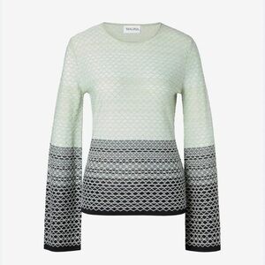 Malina Green and Black Patterned knit Sweater top size S